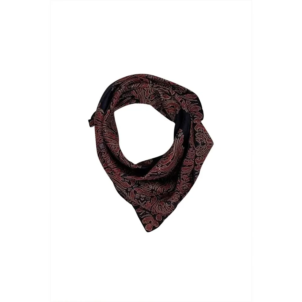 Christian Dior - Navy & Red Print Silk Scarf